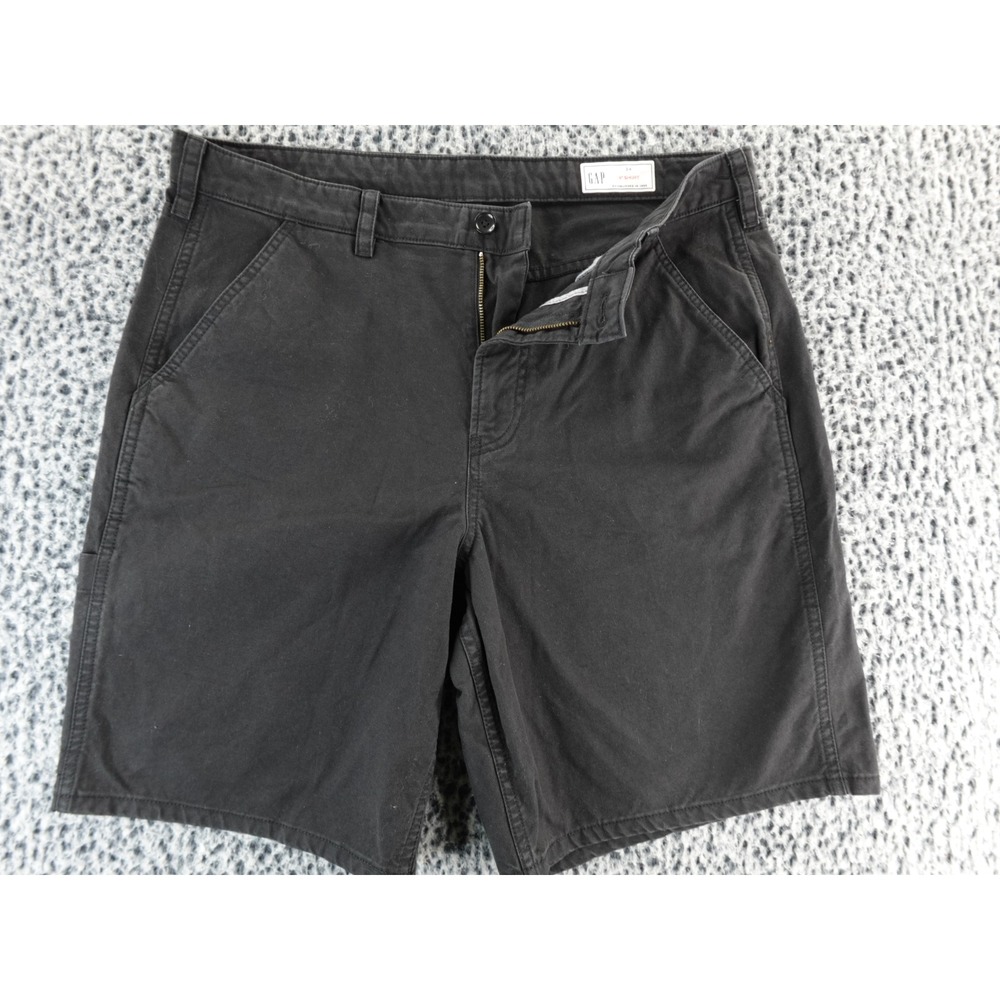 GAP Men 34 Charcoal Gray Cargo Shorts 9 Inch Inseam Cotton Blend Casual